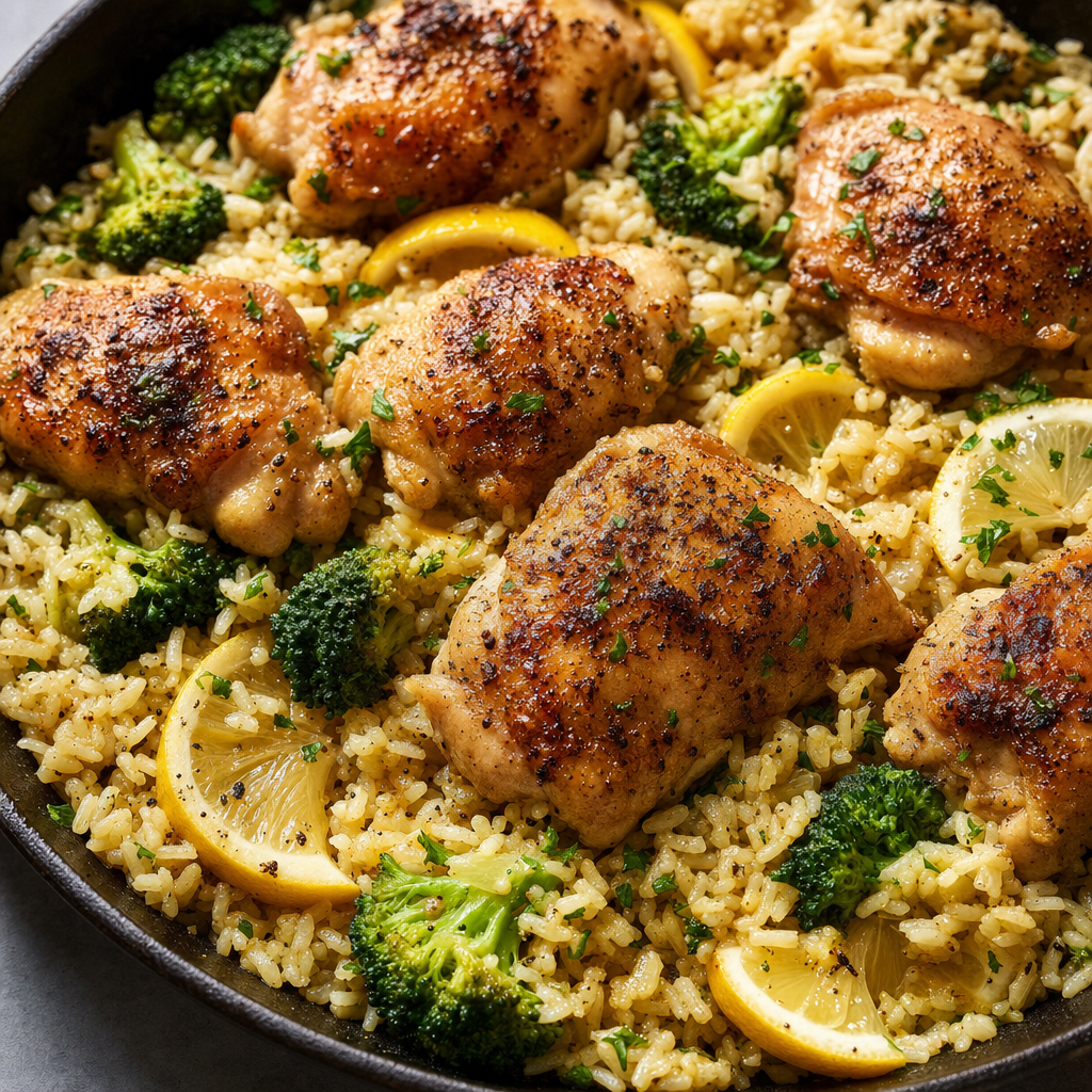 Lemon Chicken Rice Skillet