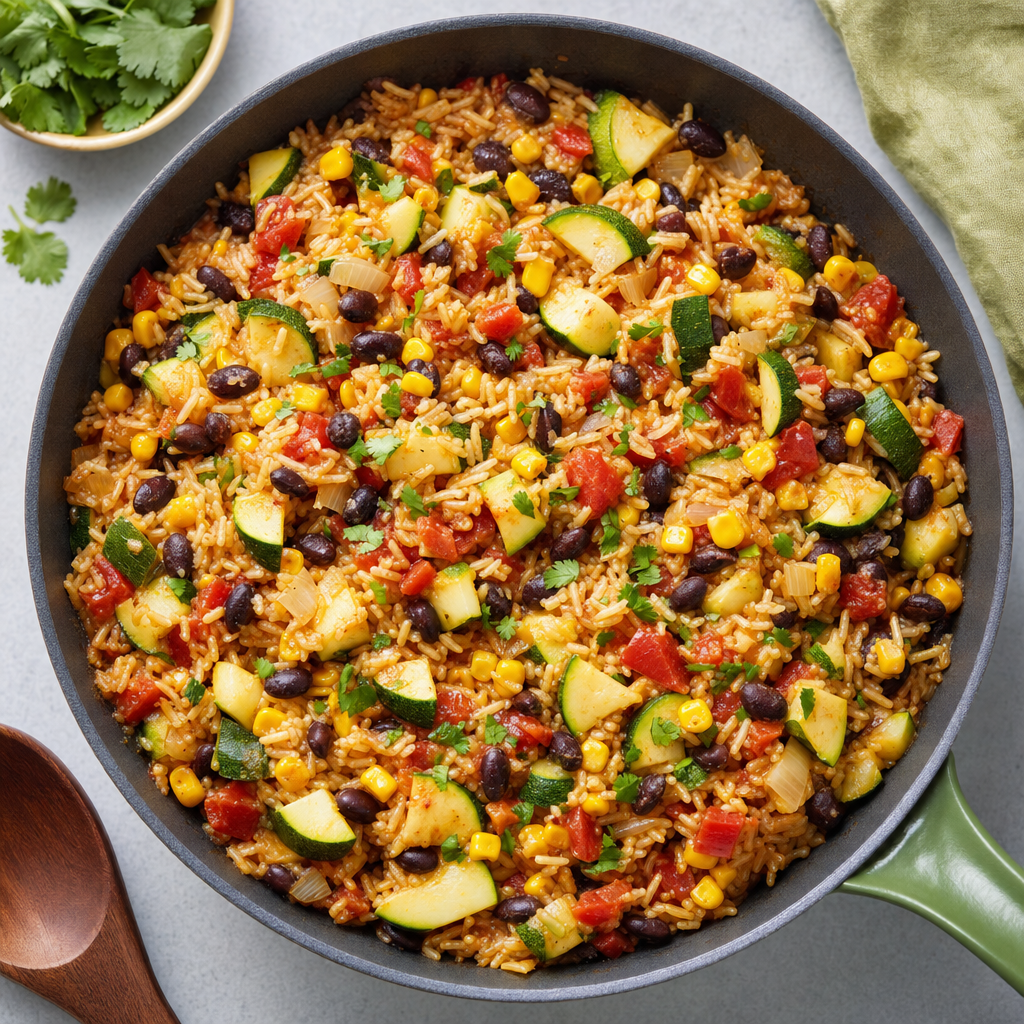 Corn Zucchini Rice Skillet