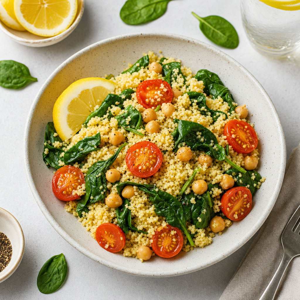Spinach Tomato Couscous Bowls