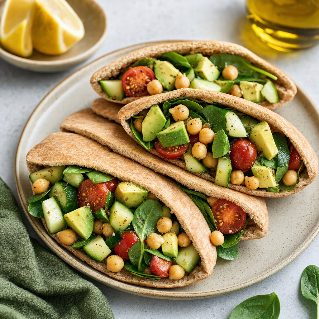 Chickpea Avocado Pitas