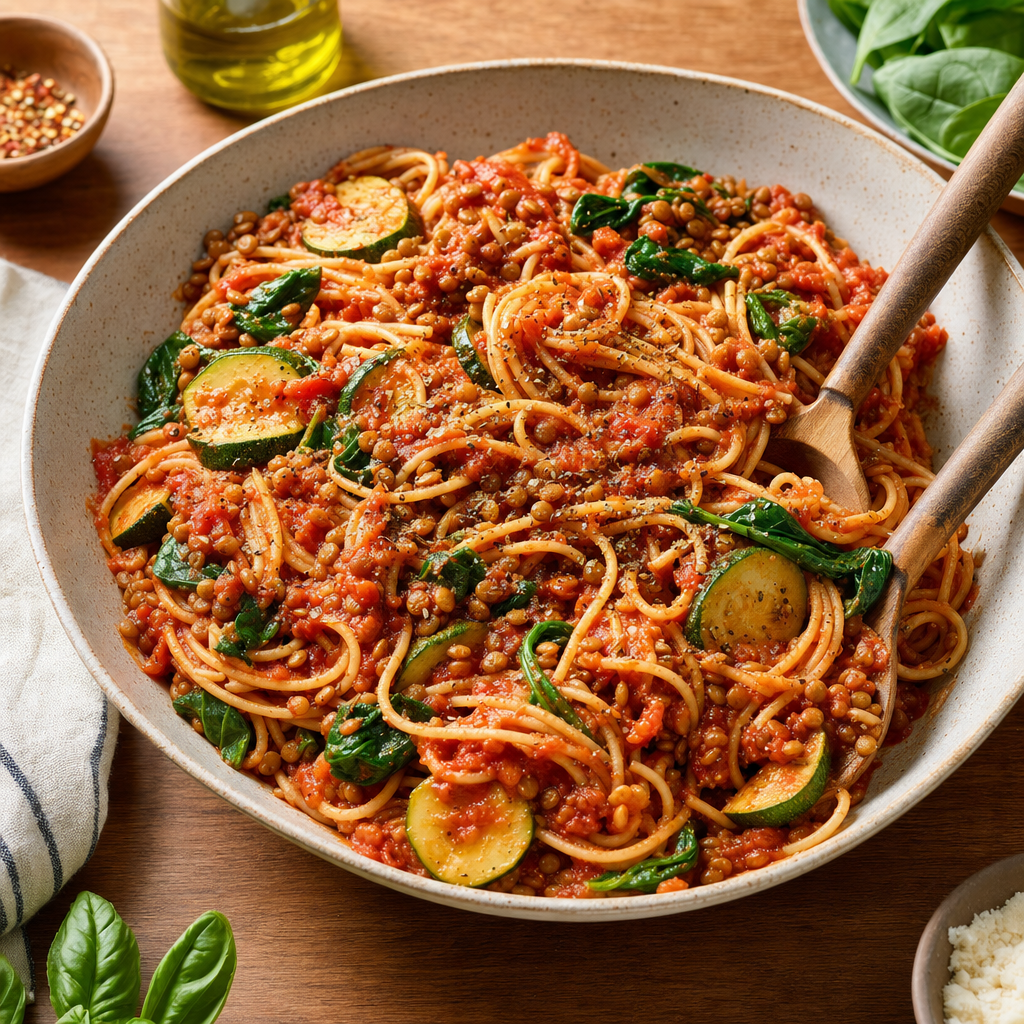 Lentil Marinara Pasta