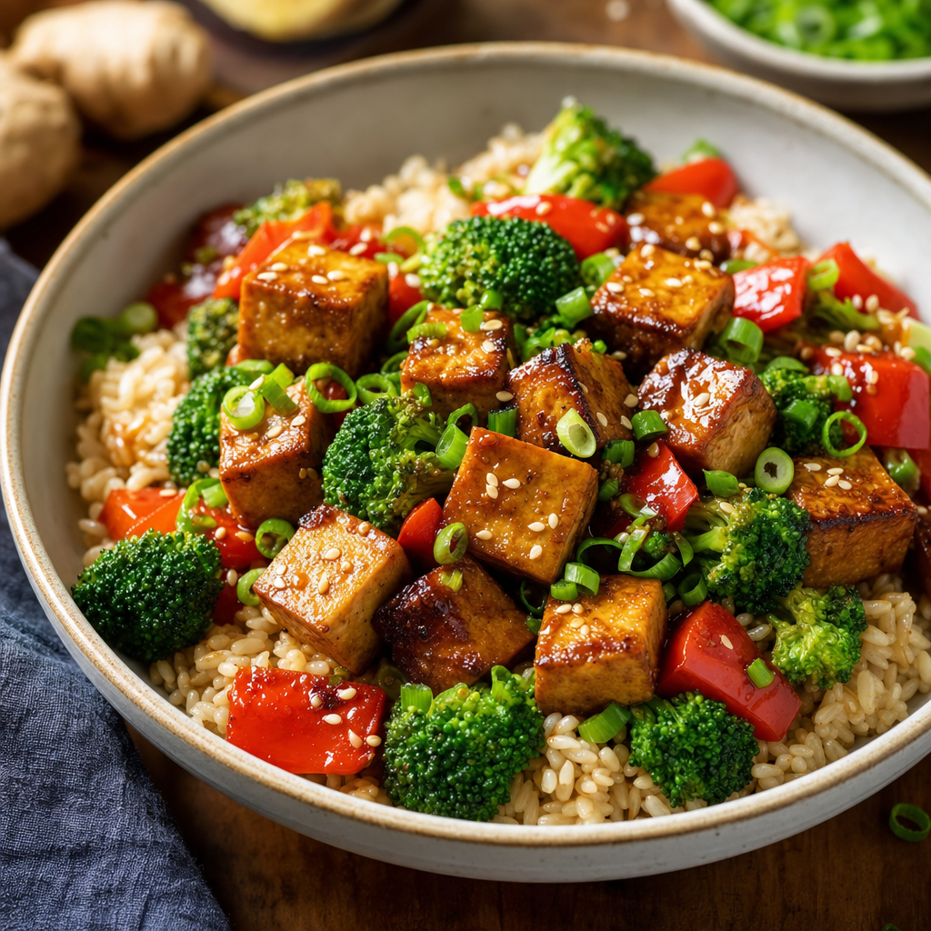 Tofu Broccoli Rice Bowls