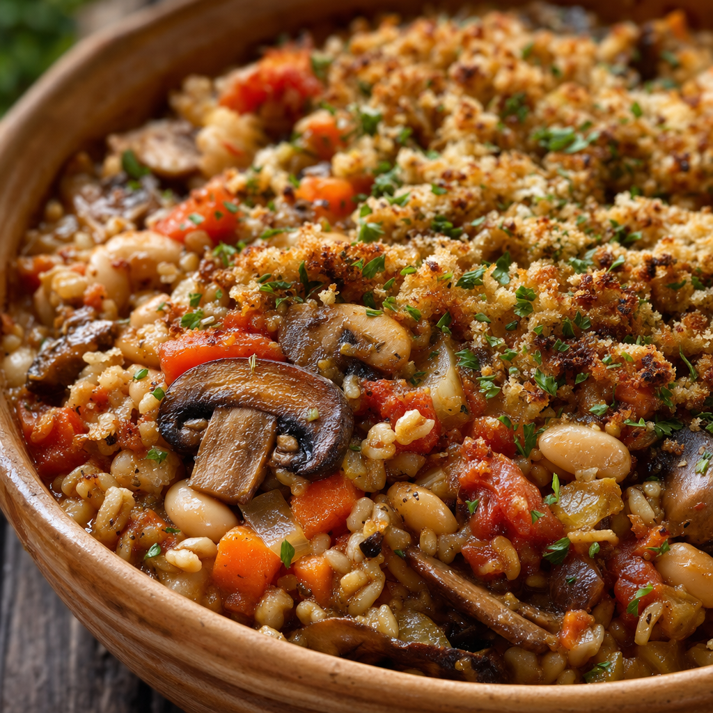 Mushroom Barley Cottage Bake