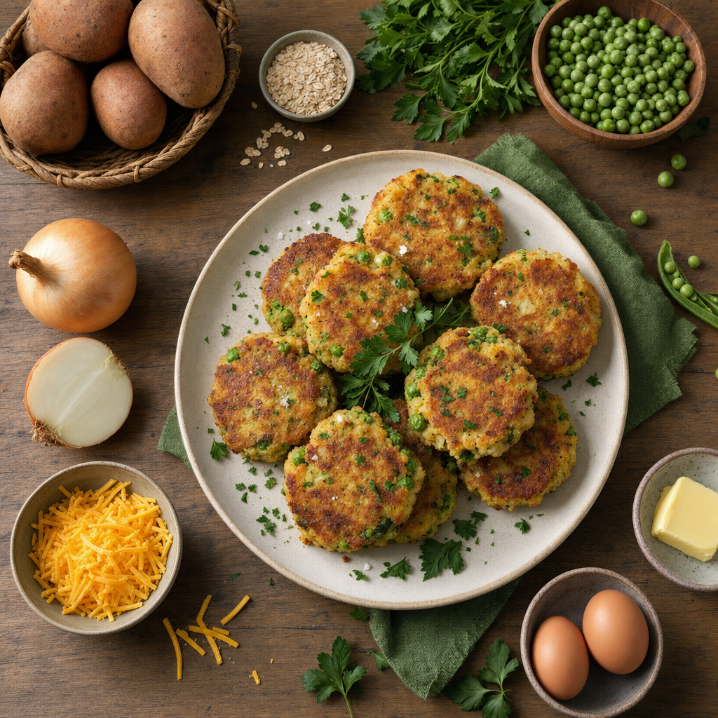 Potato Pea Garden Cakes