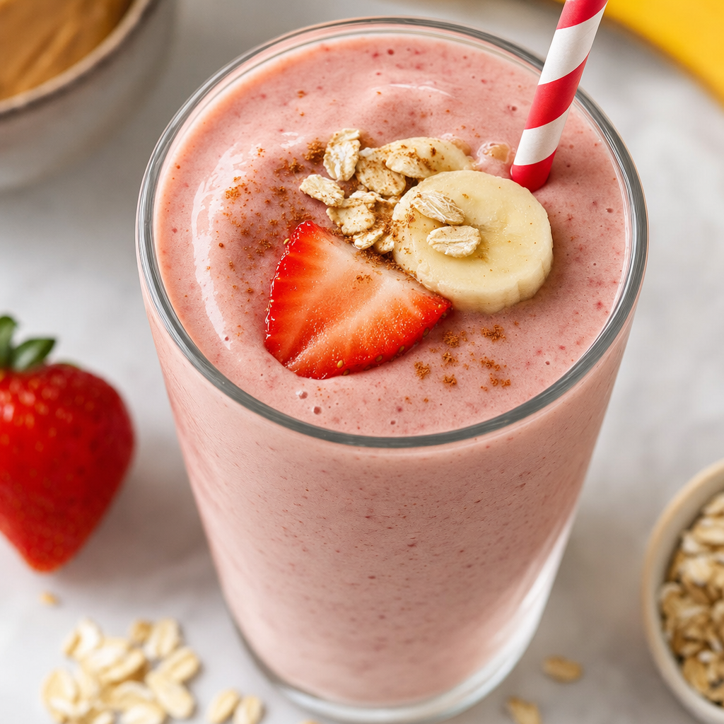 Strawberry Banana Oat Smoothie