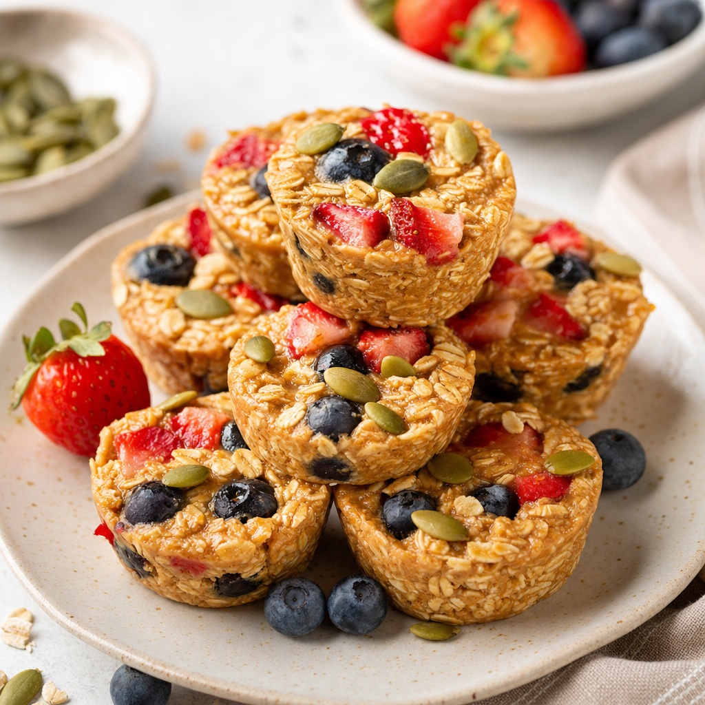 Peanut Butter Berry Oat Cups
