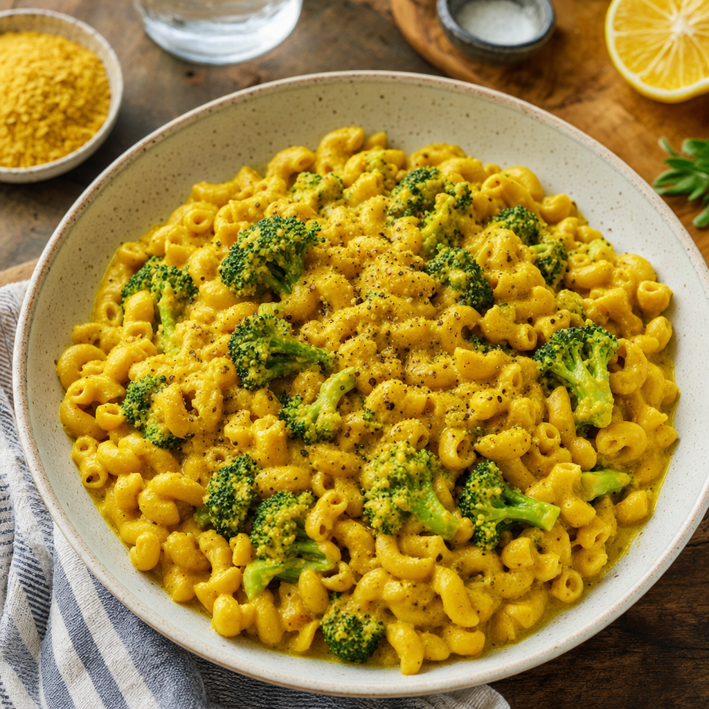 Golden Turmeric Mac with Broccoli