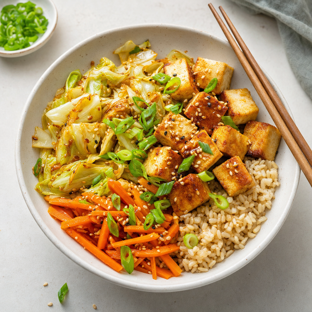Crunchy Cabbage Dumpling Bowls