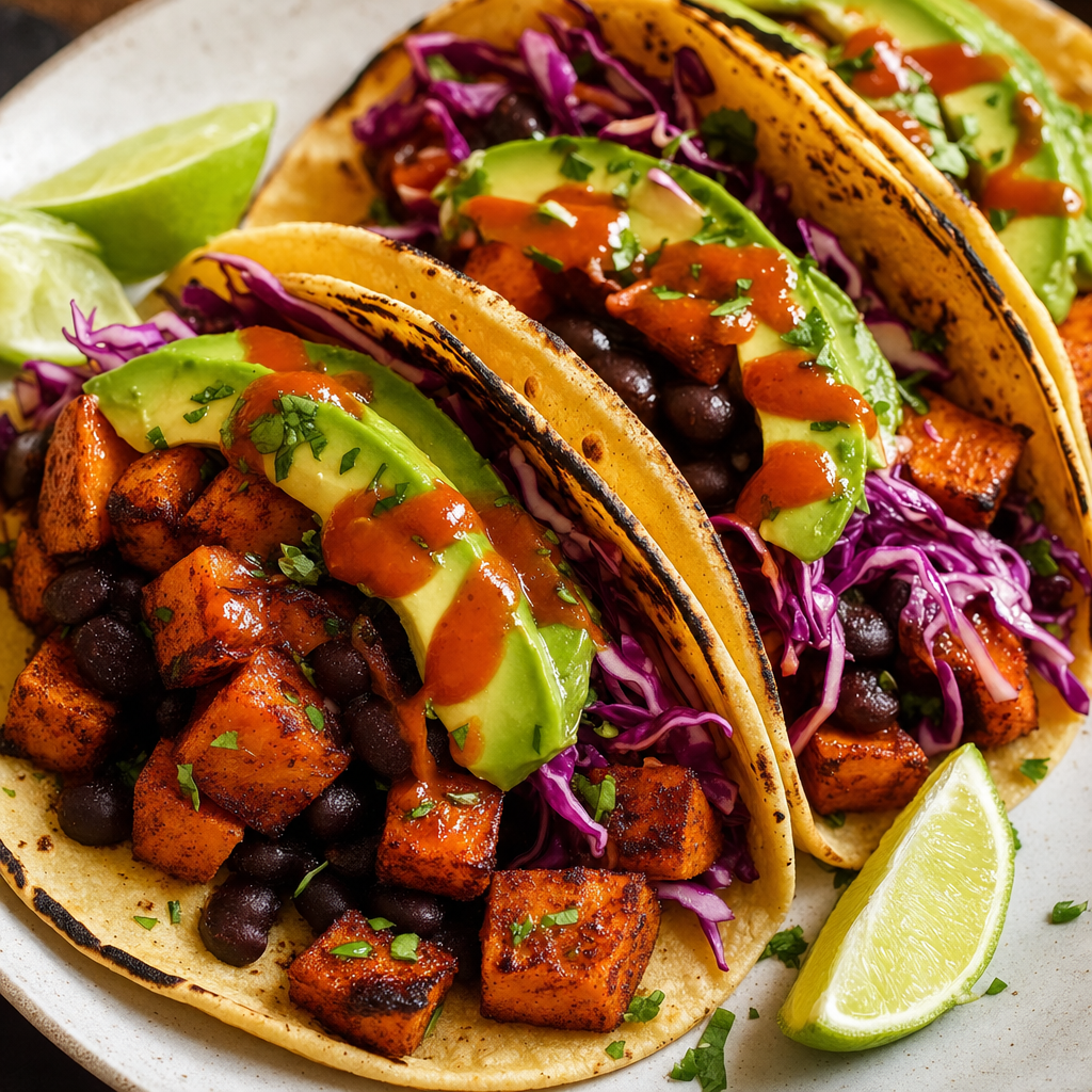 Swicy Sweet Potato Black Bean Tacos
