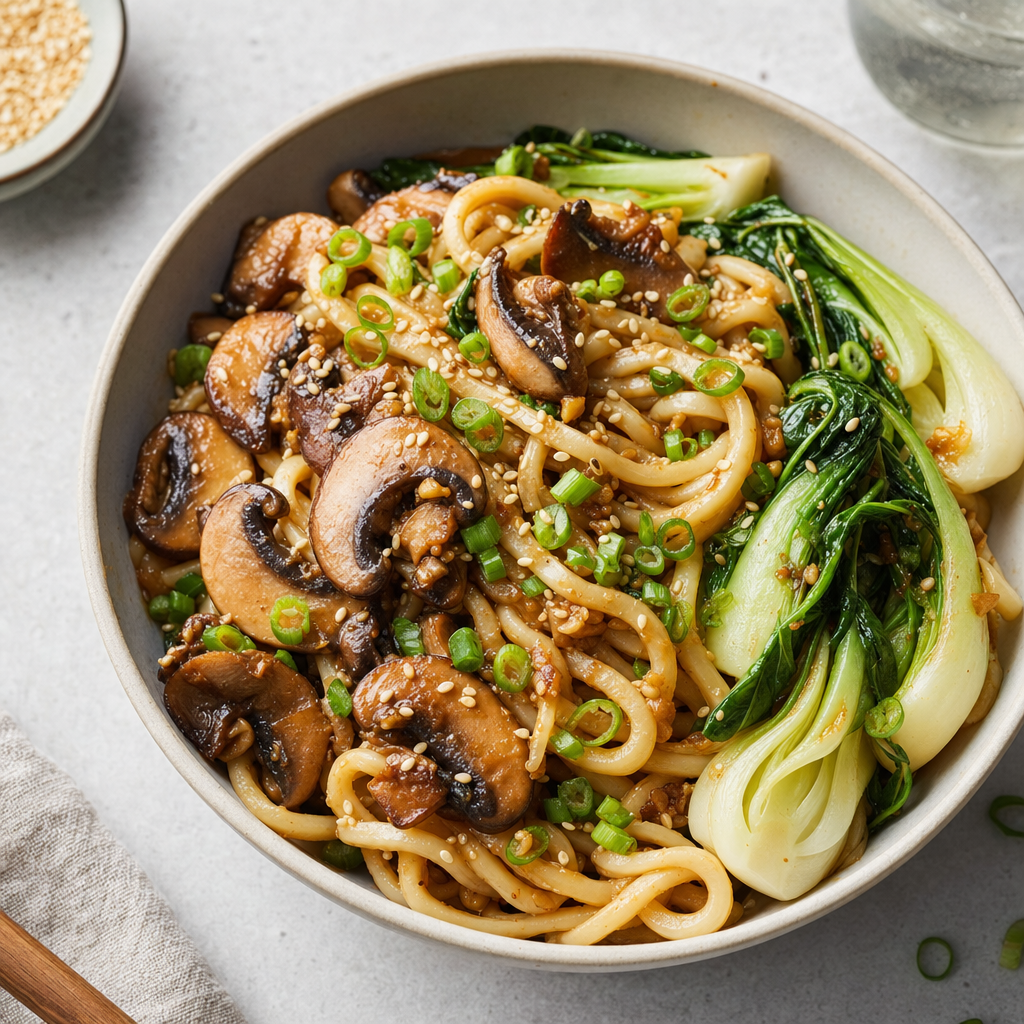 Mushroom Garum-Inspired Noodle Bowl