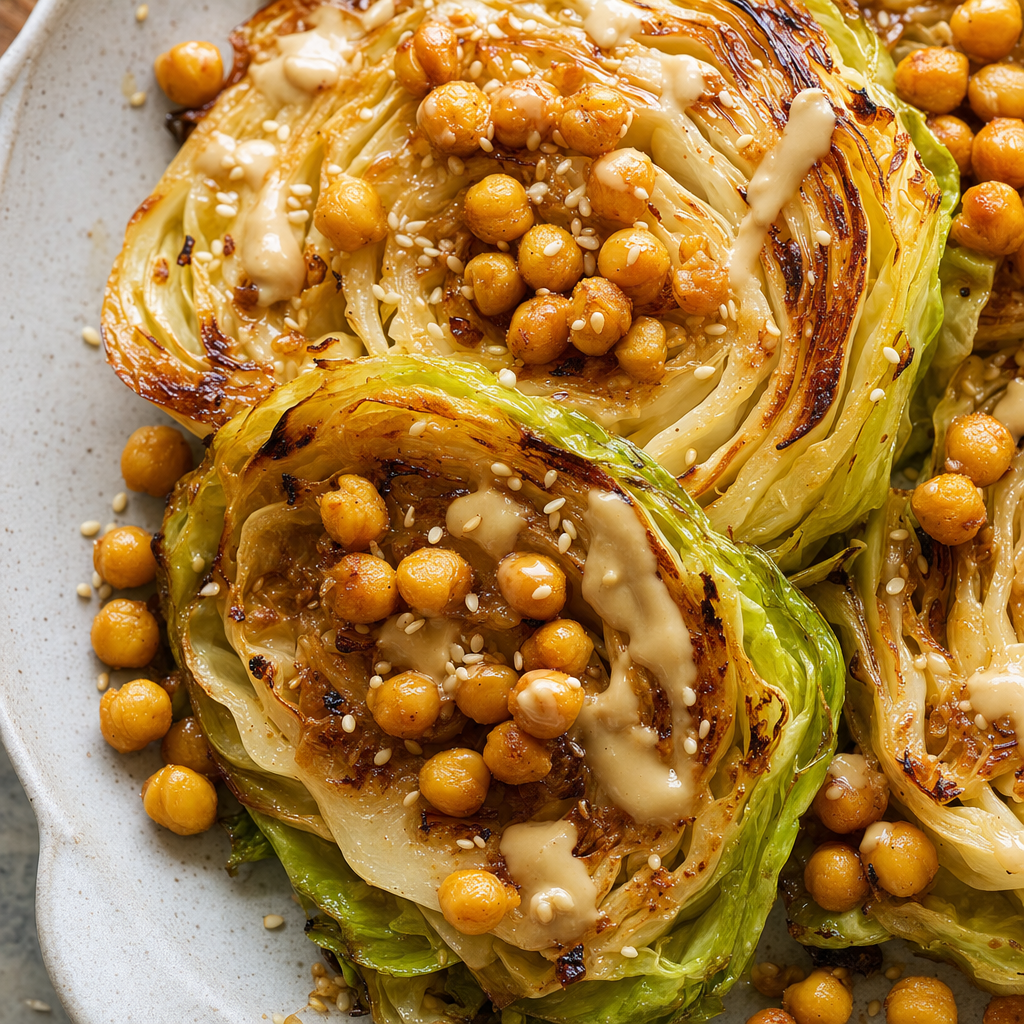 Miso Maple Cabbage Steaks