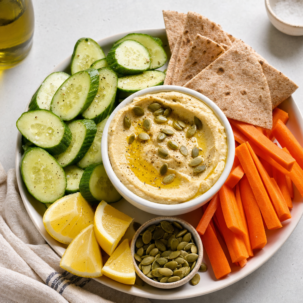 Cucumber Hummus Crunch Plates
