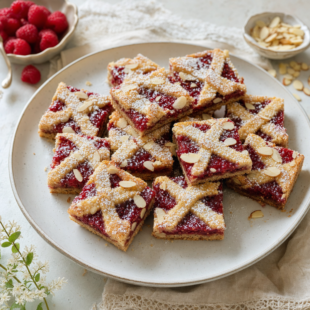 Austrian Raspberry Linzer Bars