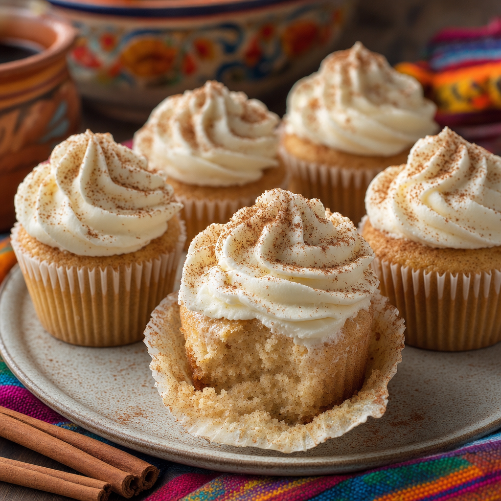 Mexican Cinnamon Tres Leches Cupcakes
