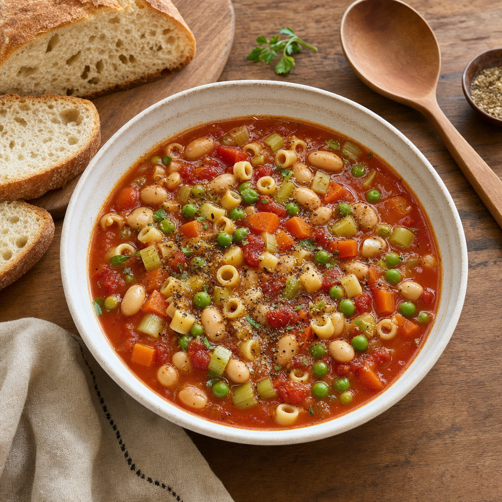Green Pea and White Bean Minestrone