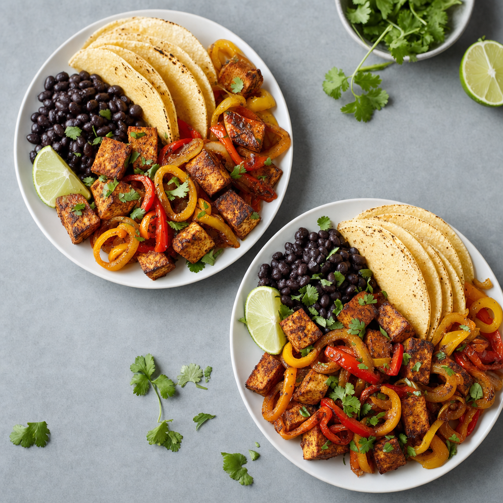 Sheet-Pan Tofu Fajita Lunch Plates