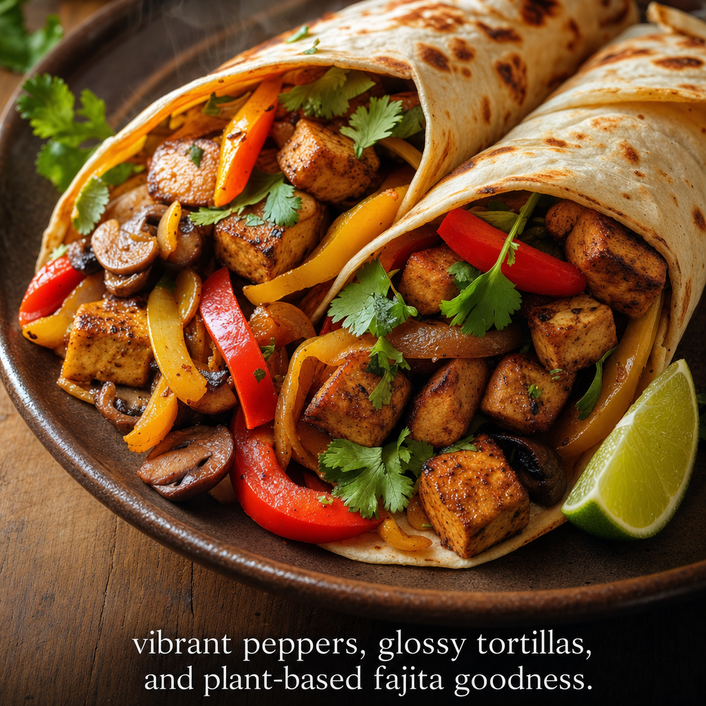 Tofu Mushroom Fajita Wraps