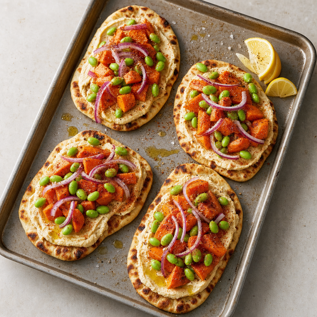 Carrot Edamame Naan Flatbreads