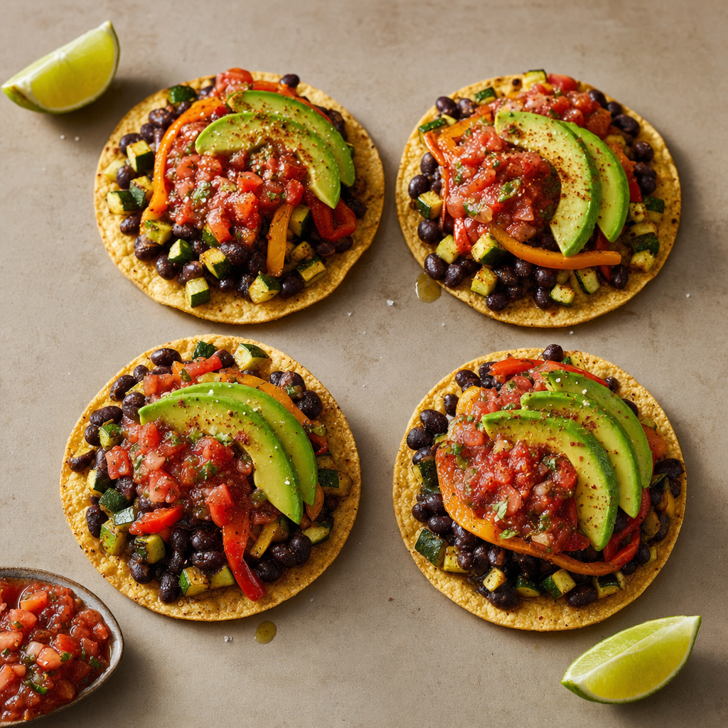 Black Bean Zucchini Tostadas