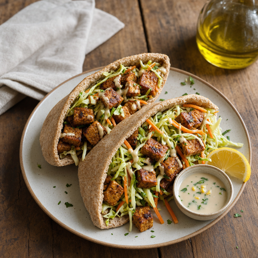 Tempeh Cabbage Pita Pockets