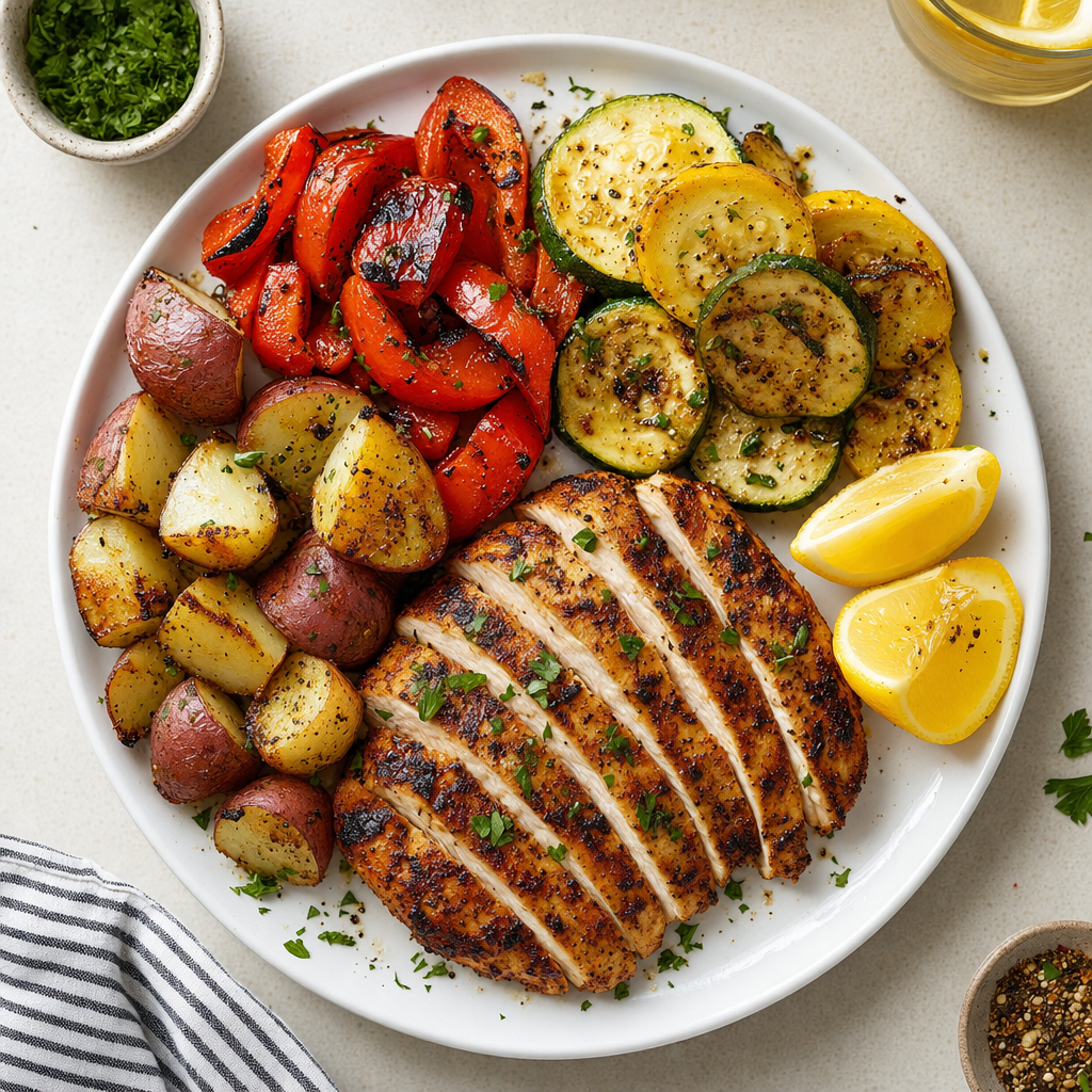 Grilled-Style Chicken Zucchini Plate