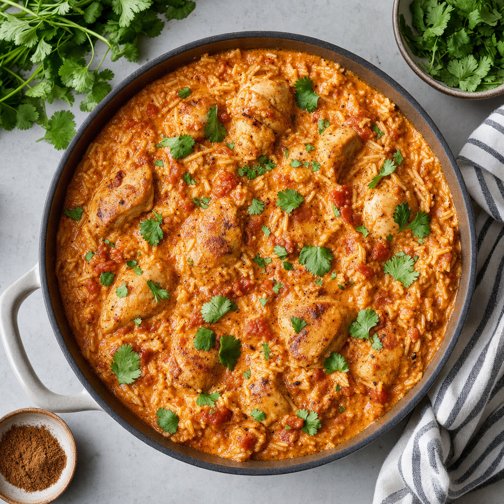 Butter Chicken Rice Skillet