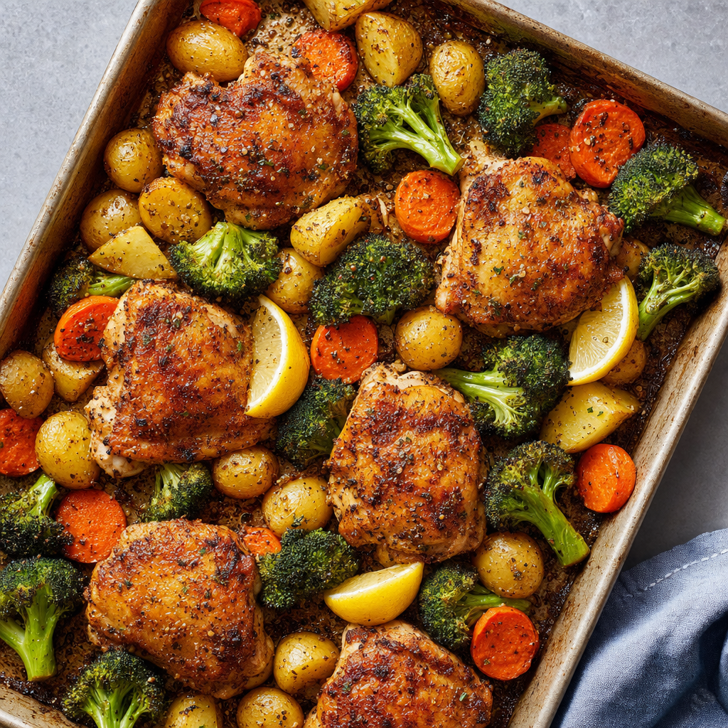 Chicken Broccoli Potato Tray Bake