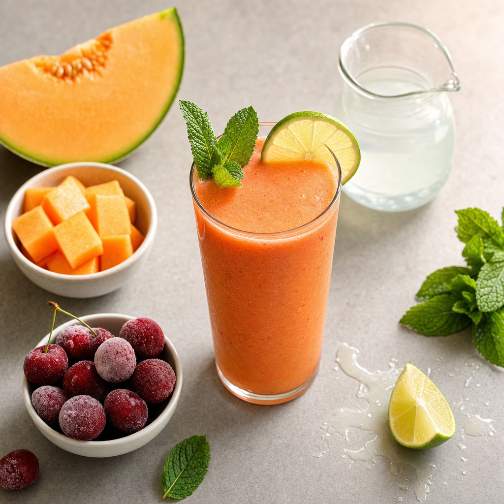 Cantaloupe Cherry Lime Smoothie