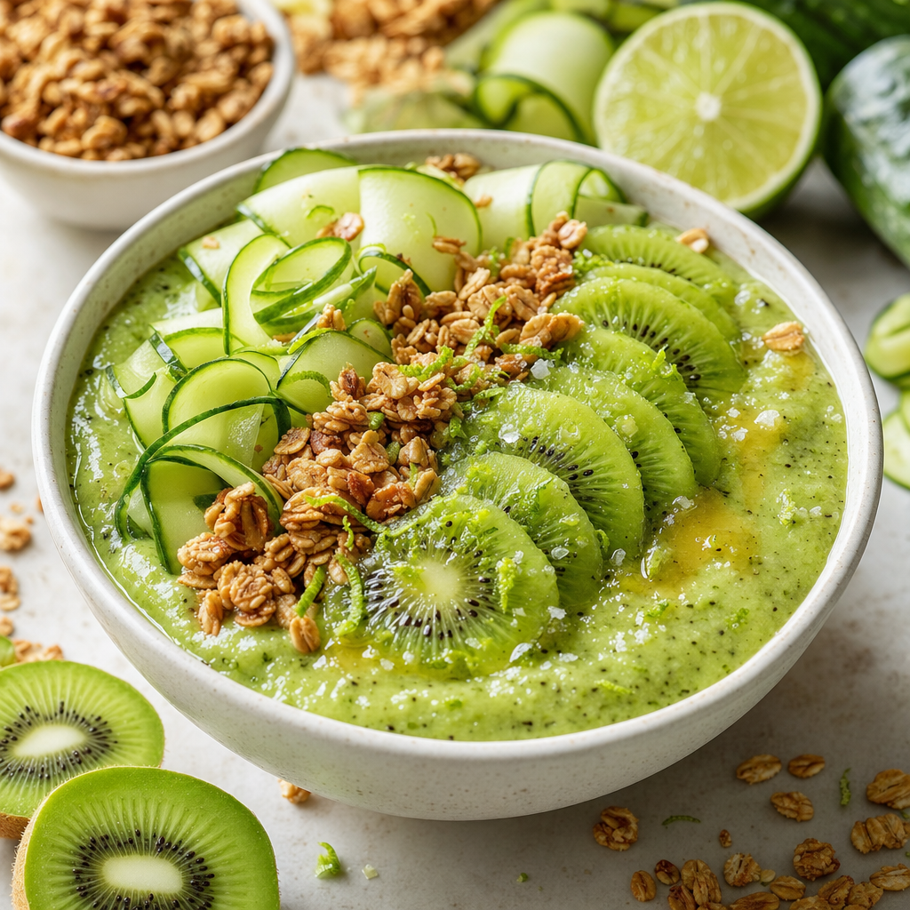 Kiwi Cucumber Lime Smoothie Bowl