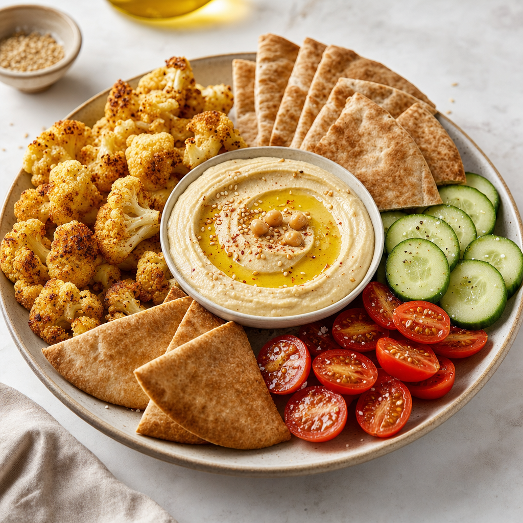 Cauliflower Hummus Dinner Platter
