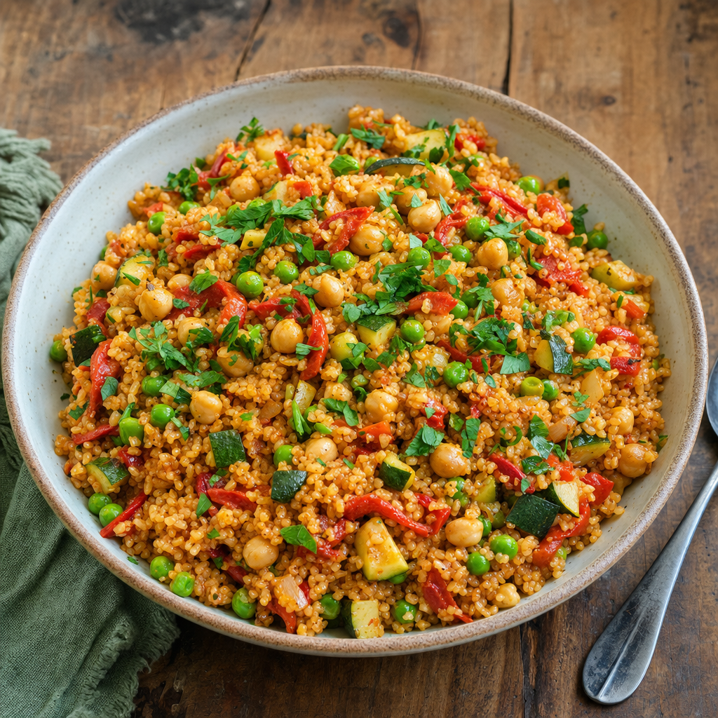 Turkish Chickpea Bulgur Pilaf