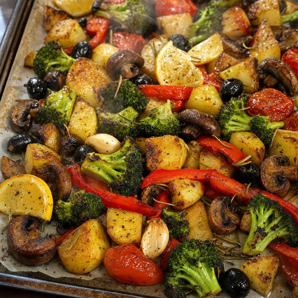 Rosemary Potato Broccoli Mushroom Tray