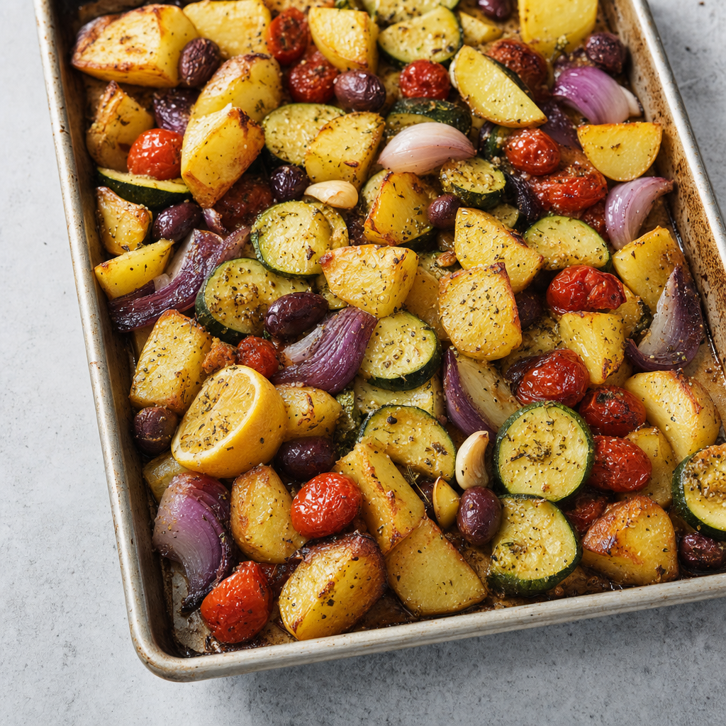 Greek Potato Zucchini Tray Bake