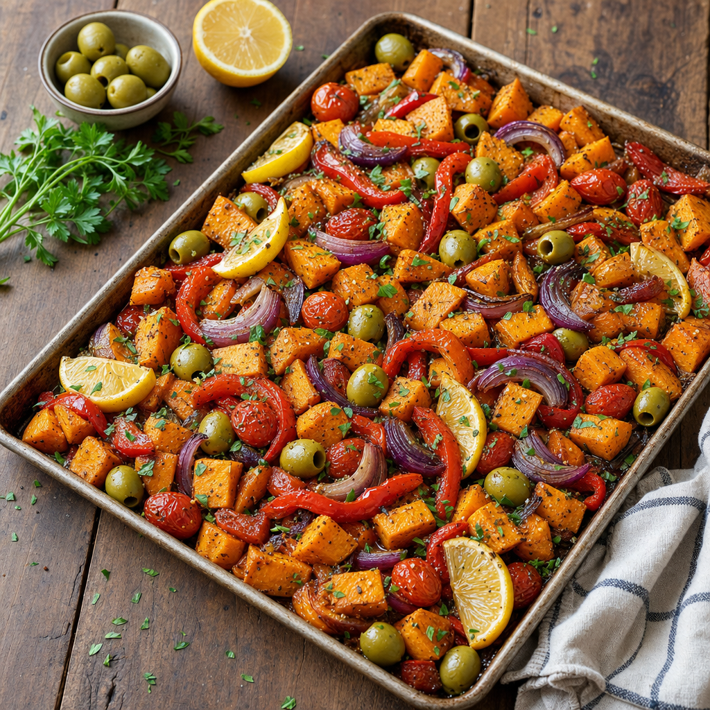 Lemony Sweet Potato Pepper Roast