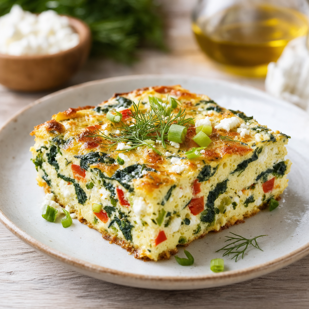 Spinach Feta Meal-Prep Egg Bake
