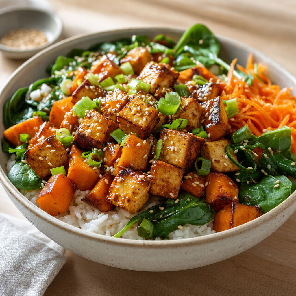 Sweet Potato Tofu Rice Bowl