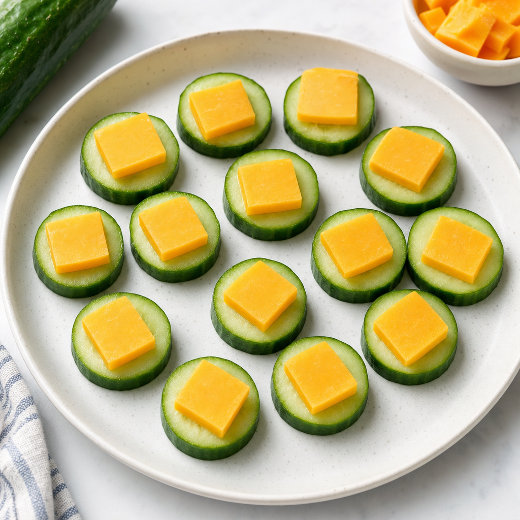 Cucumber Cheddar Bites