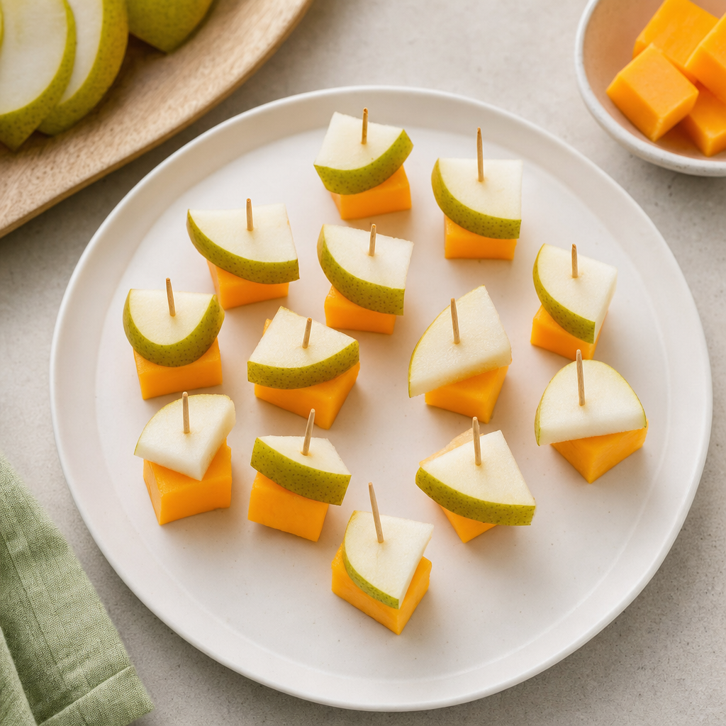 Pear Cheddar Bites