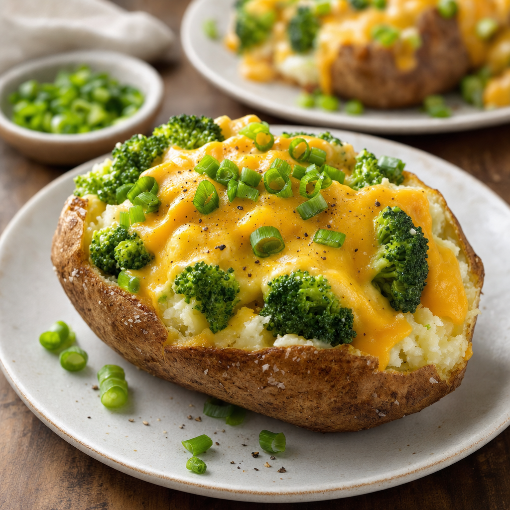 Broccoli Cheddar Baked Potatoes