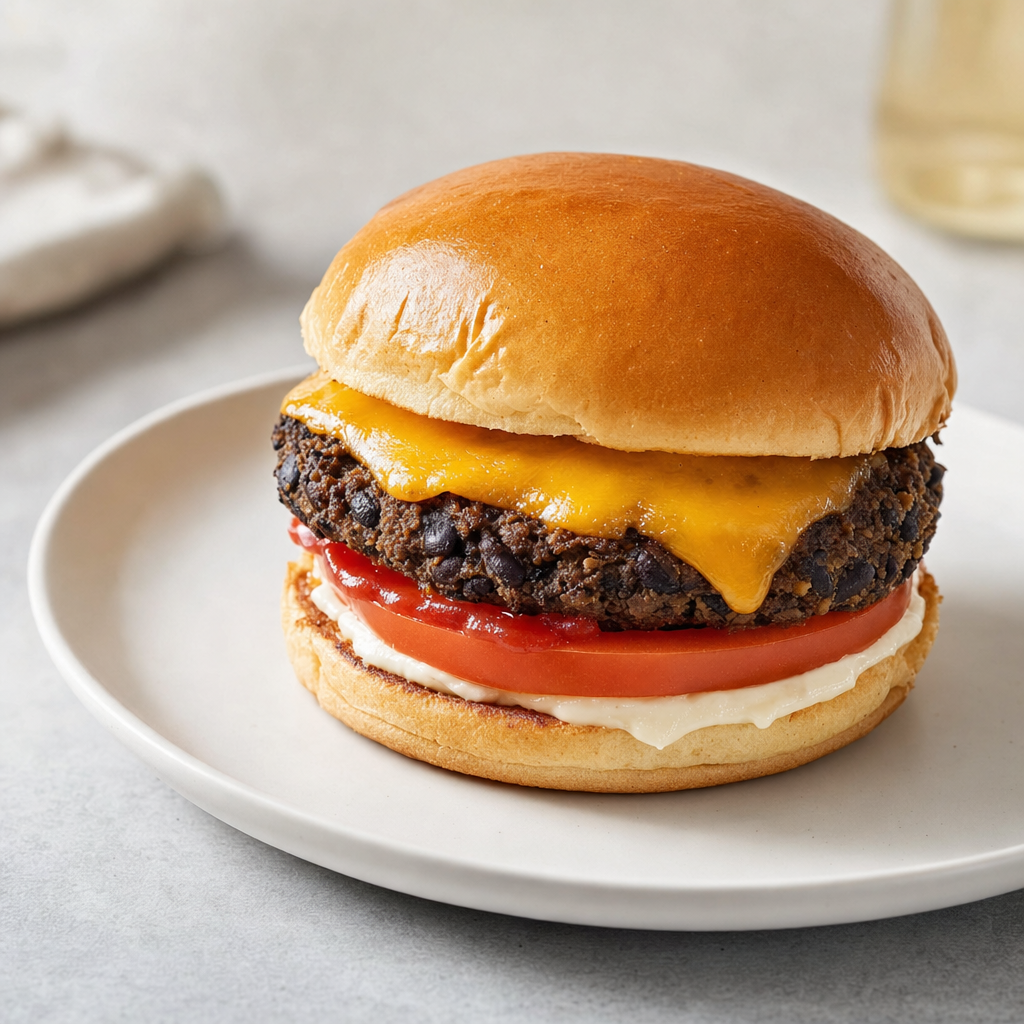 Classic Black Bean Cheeseburger