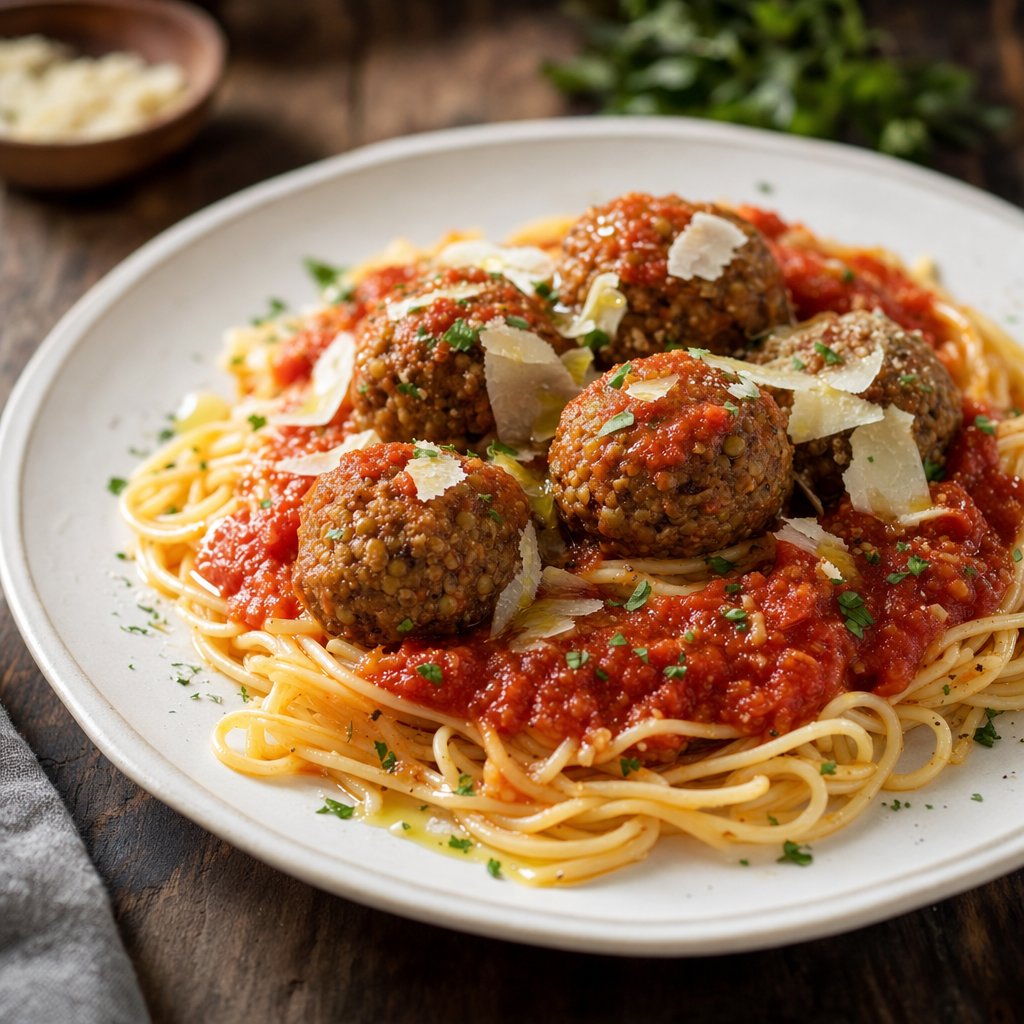 Spaghetti with Lentil Balls