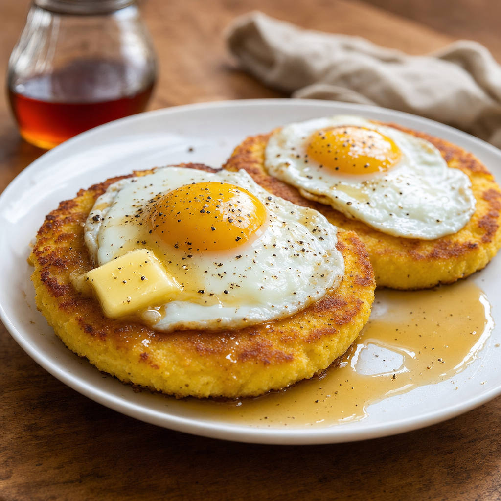 Cornmeal Johnnycakes with Eggs
