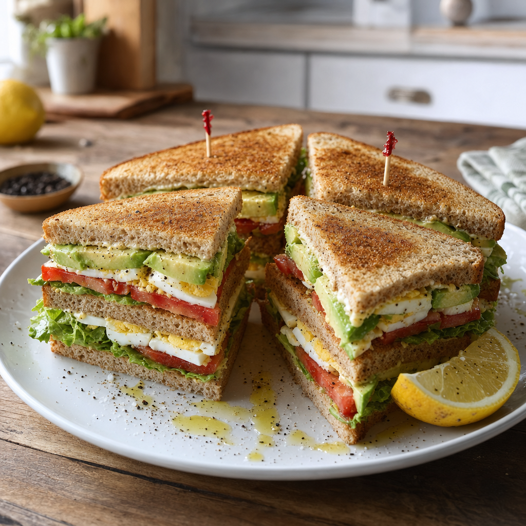 Avocado Egg Club Sandwich