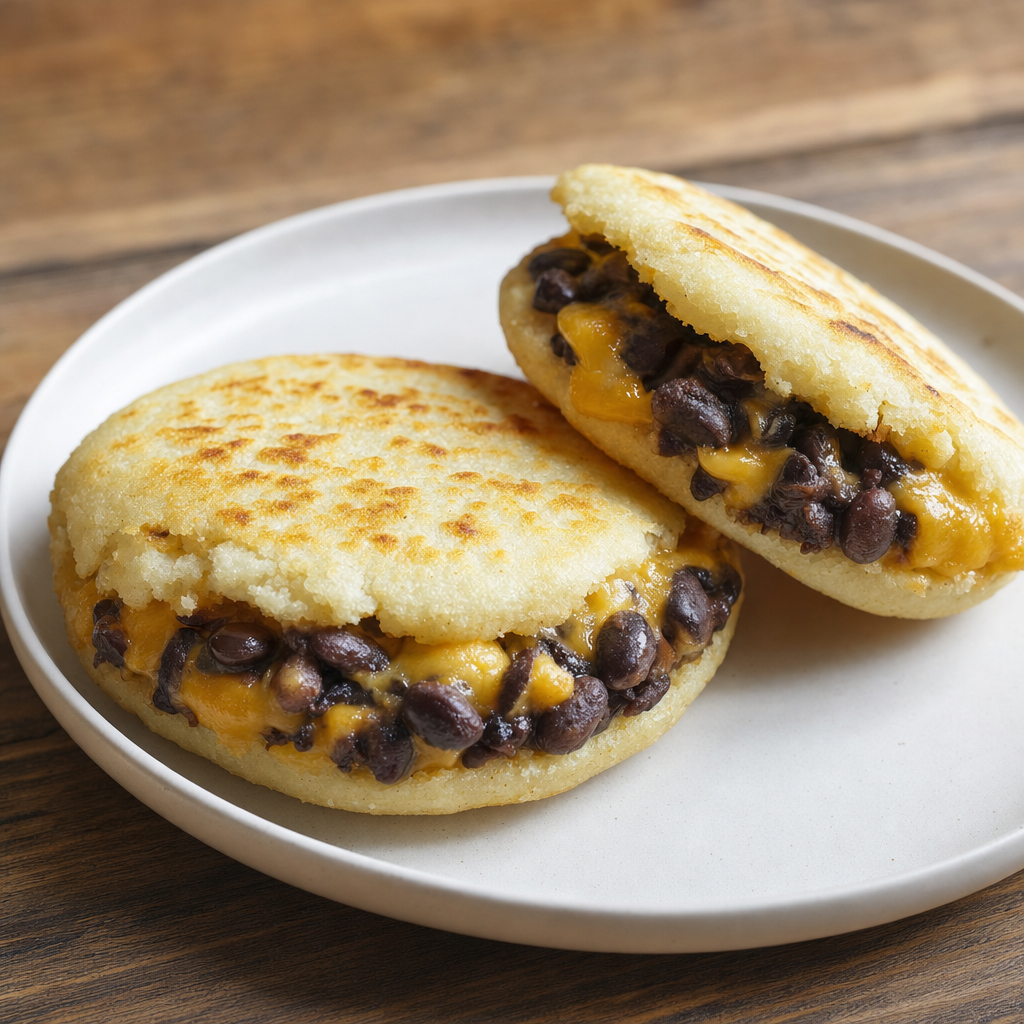 Arepas with Black Beans and Cheese