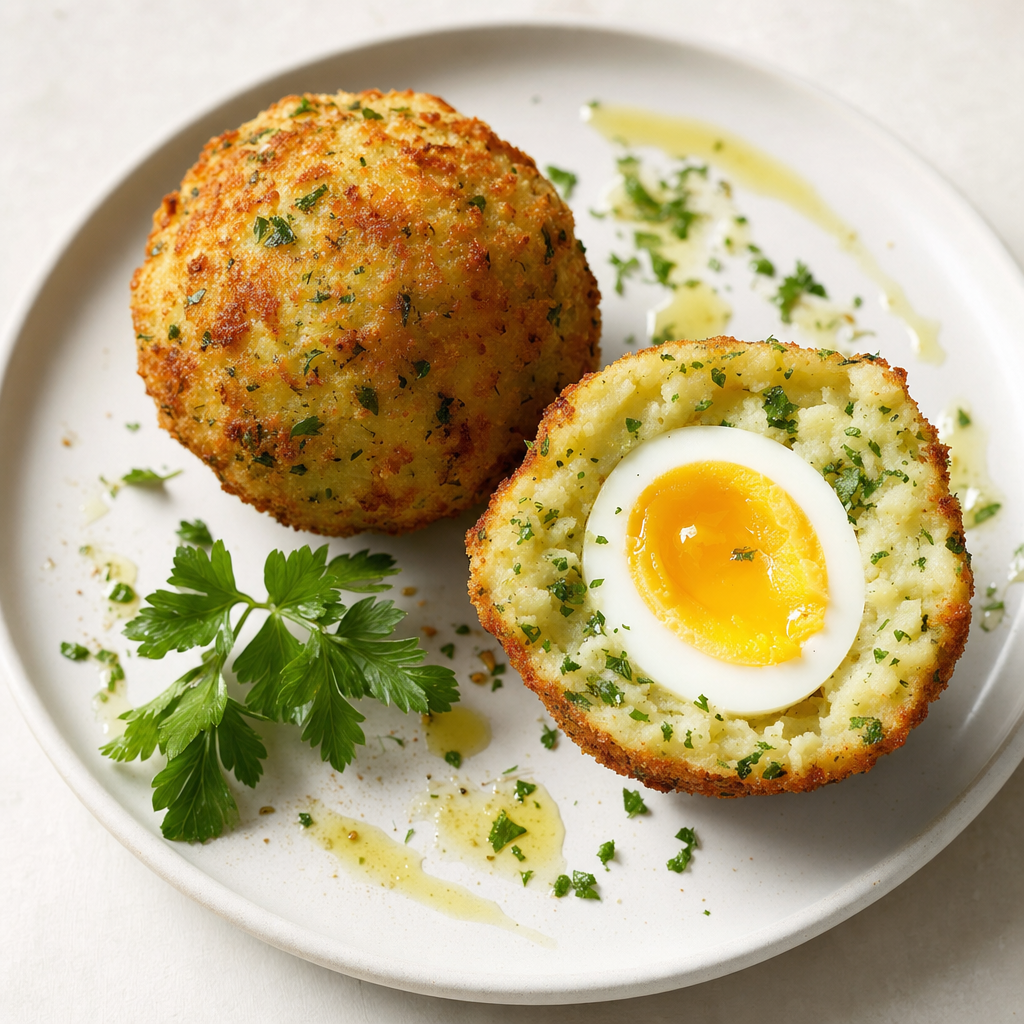 Scotch Egg with Herbed Potato Crust