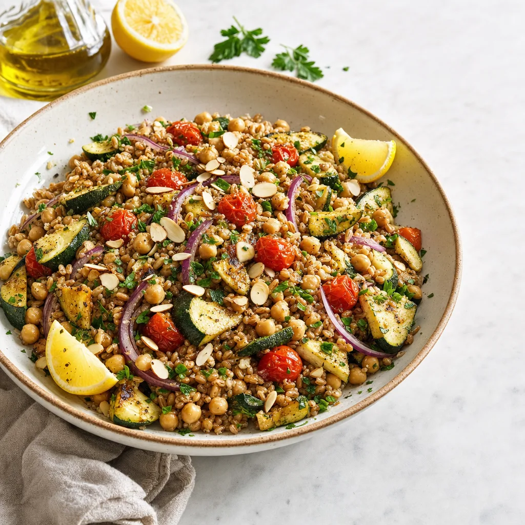 Farro Chickpea Bowl with Zucchini