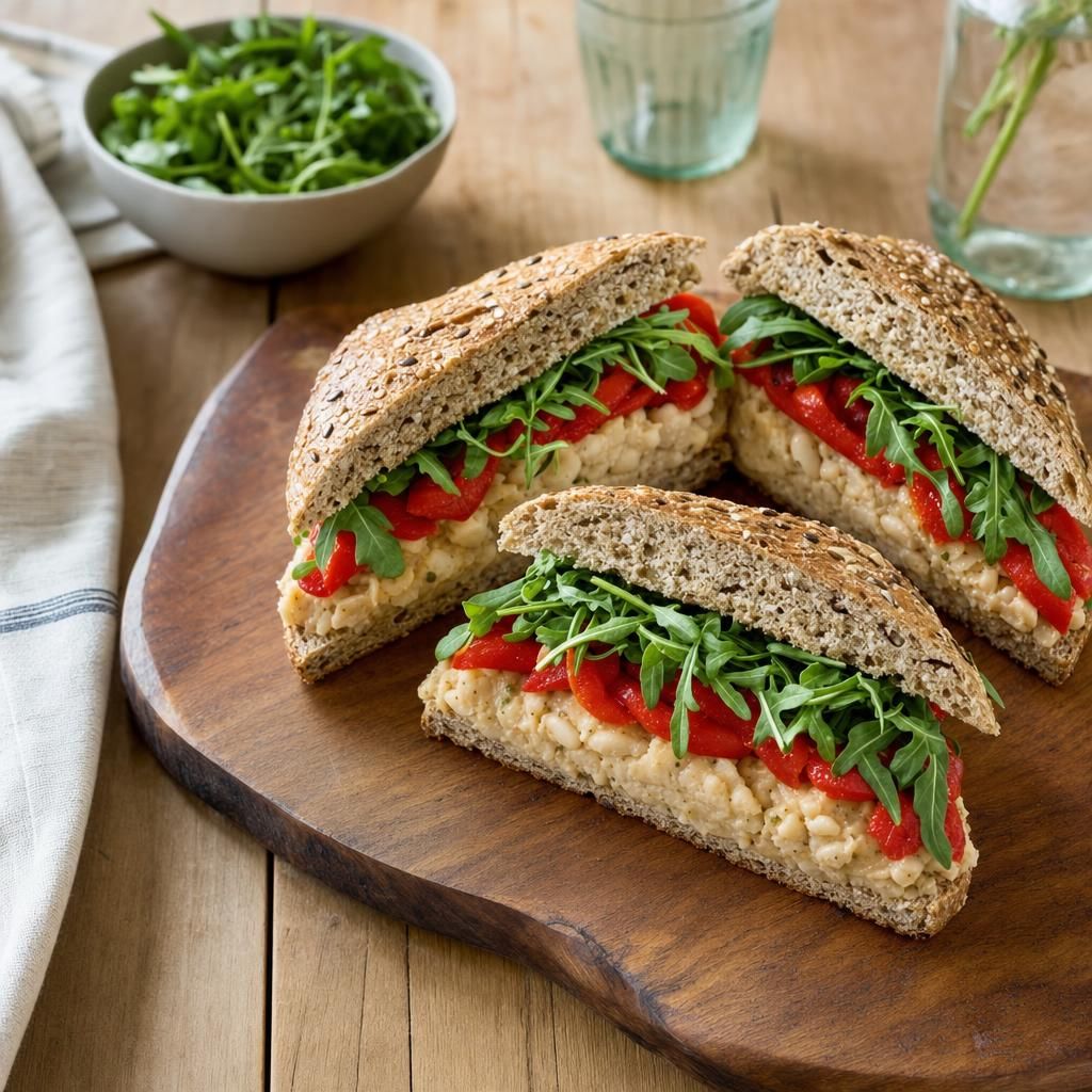 White Bean Roasted Pepper Sandwich recipe combo