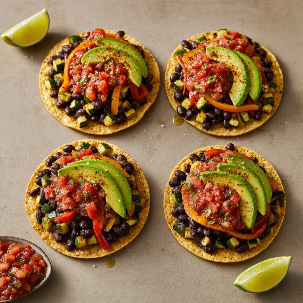 Black Bean Zucchini Tostadas