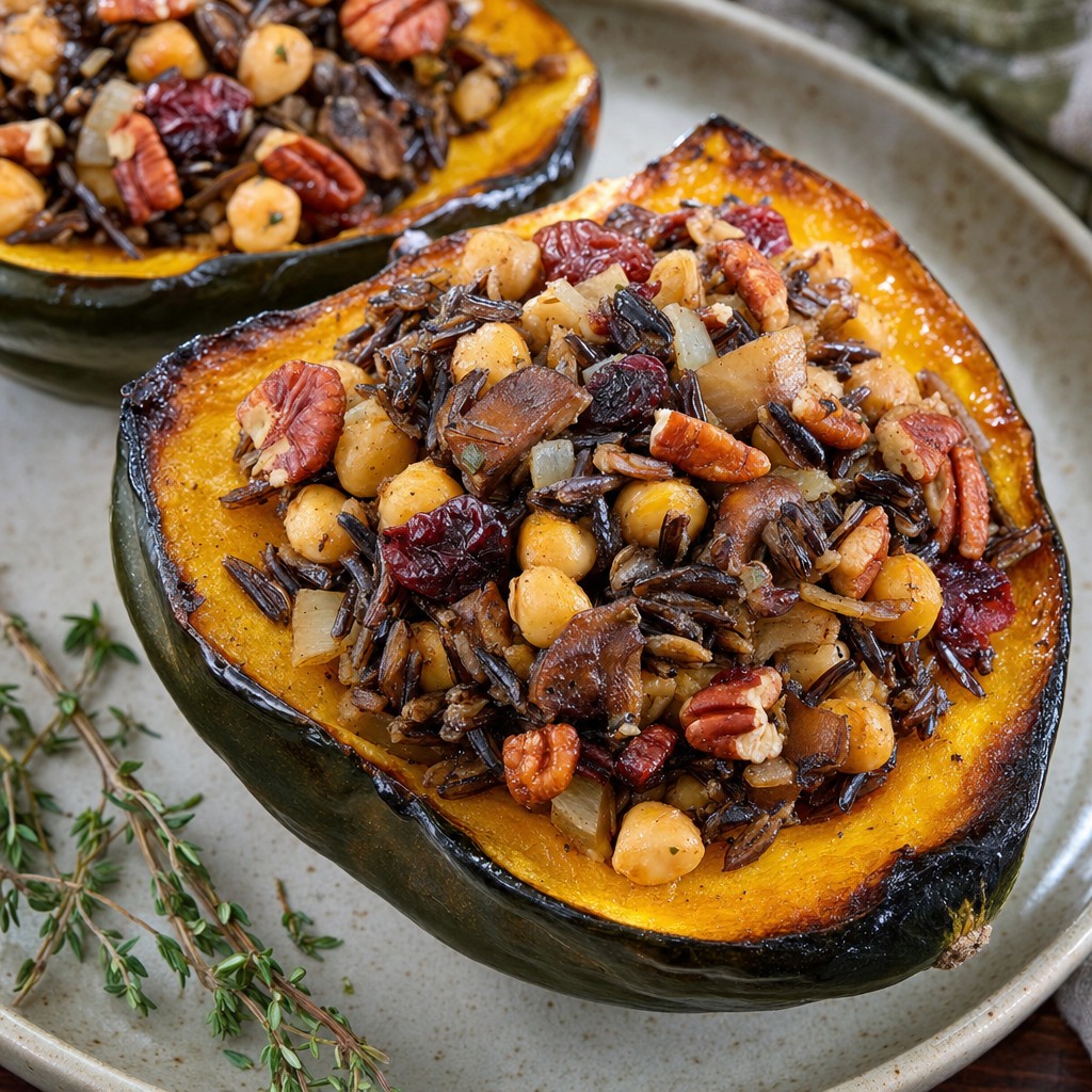 Wild Rice Chickpea Stuffed Acorn Squash recipe combo