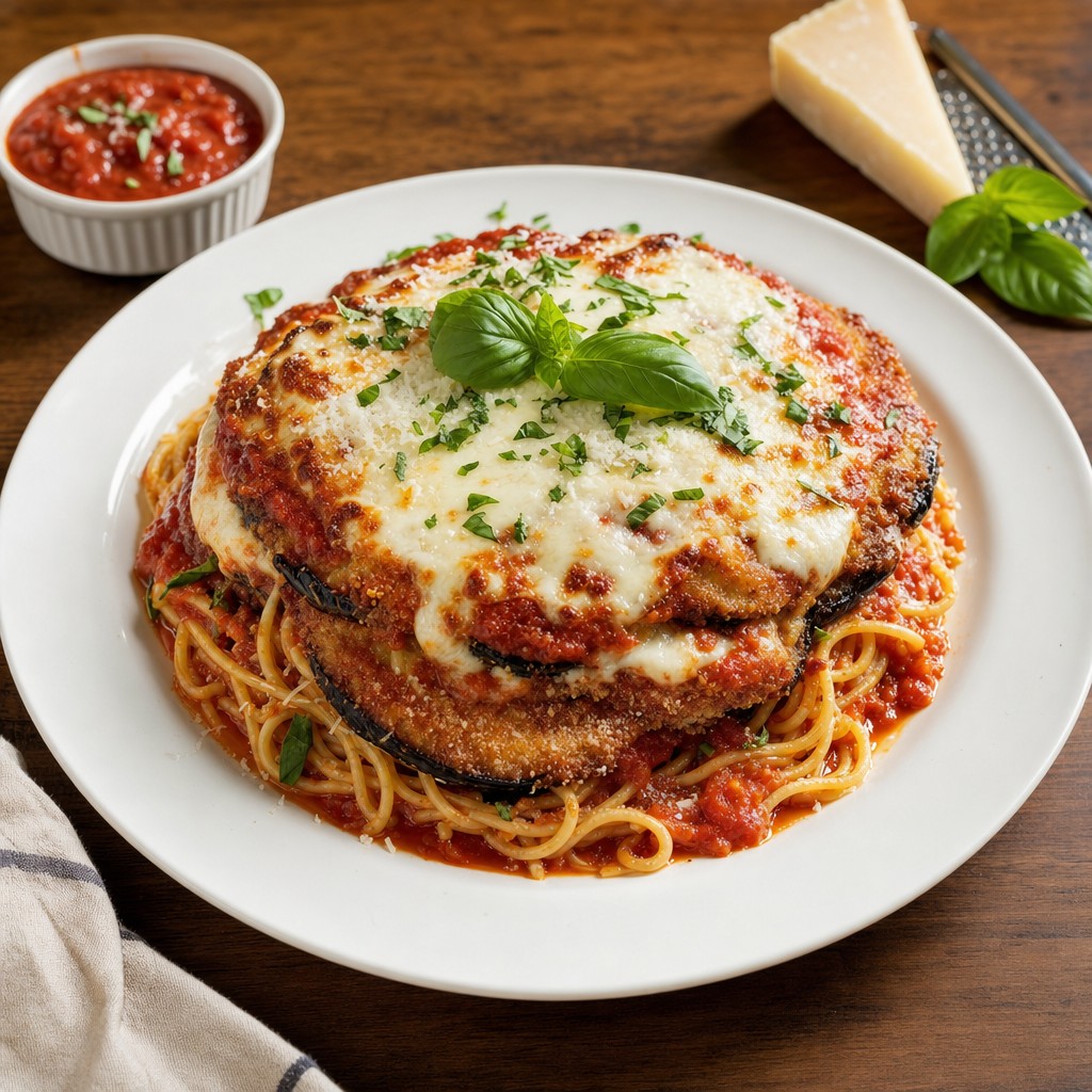 Eggplant Parmesan with Spaghetti recipe combo